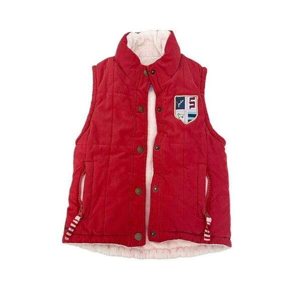 Girls' Joules Outerwear Vest Size XS 2-3 Years Red Cozy Fur Soft - Picture 1 of 5
